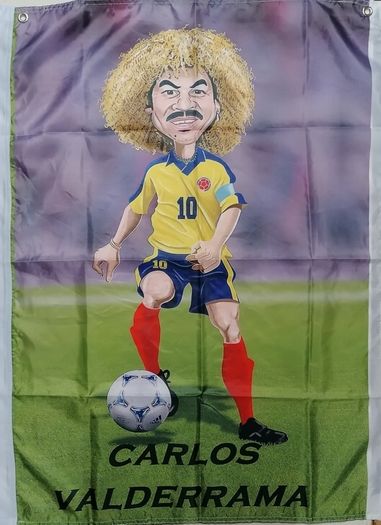 Carlos Valderrama Colombian football Legend flag 3ft x 2ft.
