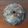 Fabulous Vintage Small Hand-Thrown Art Pottery Pebble Shaped Vase with Lovely Abstract Glaze Pattern in Blacks, Whites, Pinky-Red with Gold Flakes, Hand Made, But Unknown Maker, Circa 1975 Image 4