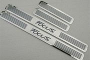 Car Door Sill Protector for Ford Focus 2009-2021 4PCS Scuff Plate Stainless Steel Stickers Accessories,Silver