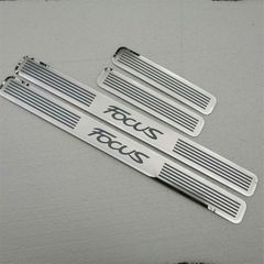 Car Door Sill Protector for Ford Focus 2009-2021 4PCS Scuff Plate Stainless Steel Stickers Accessories,Silver