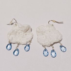 Cloud Rain Crochet Claire's Wire Fish Hook Earrings