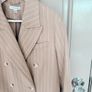 New Topshop double breasted wool mix coat in oatmeal with a white stripe Image 2