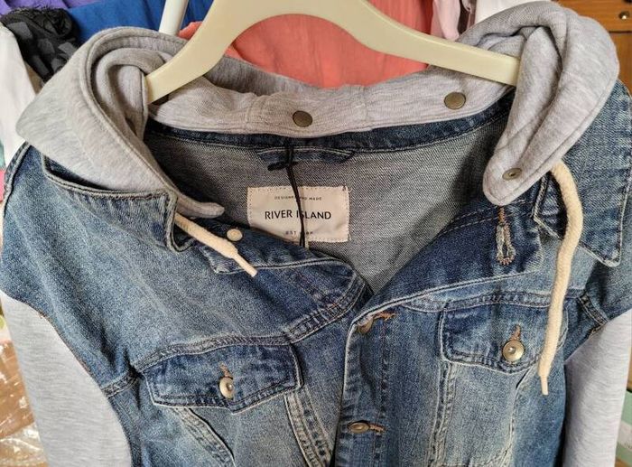 Brand New River Island Mens Hooded Denim Jacket - Size XXL