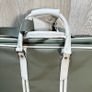 Lacoste Green and White Canvas Travel Bag with Shoulder Strap Image 3