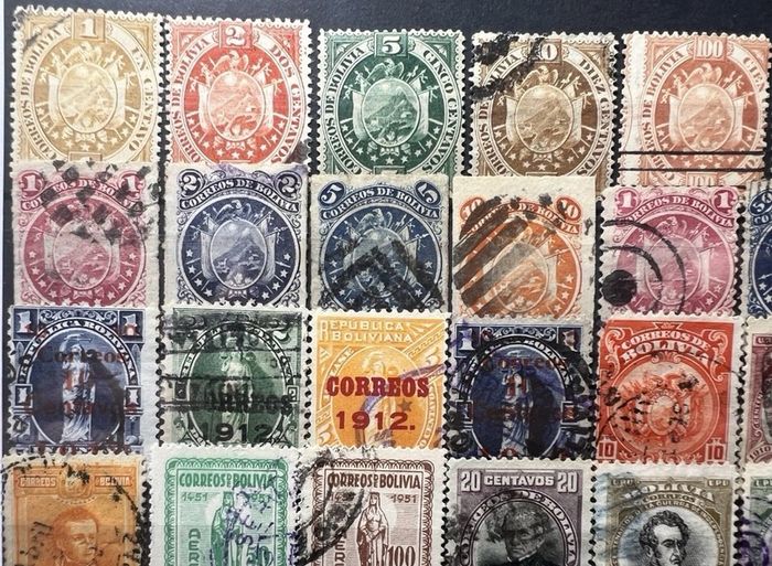 Bolivia 19th century antique stamps lot