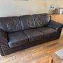 Leather Couch 3 seater 2 seater and footstool Image 9