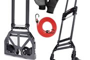 Folding Hand Truck Aluminium, Heavy Duty Hand Truck Foldable Trolley on Wheels, Multi Purpose Sack Truck Moving Trolley, 80kg