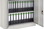 Filing Cabinet with Compartments, Lockable, 2 Double Doors
