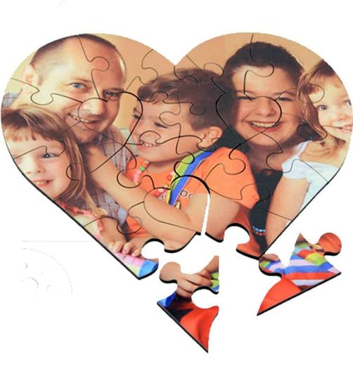 Personalised wooden jigsaws heart shape