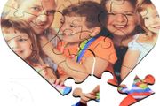 Personalised wooden jigsaws heart shape