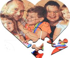 Personalised wooden jigsaws heart shape