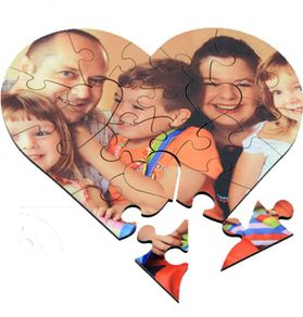 Personalised wooden jigsaws heart shape