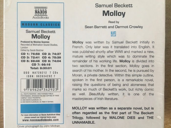Samuel Beckett - Molloy - CD Audiobook (New)