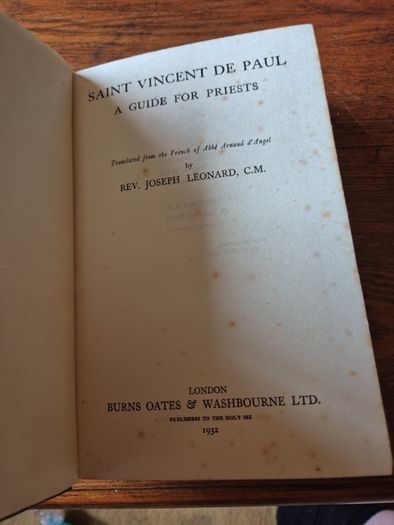 Vintage 1932 Saint Vincent De Paul. A Guide for Priests. Religious.