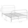 Bed Frame White Metal 140x200 cm Image 6
