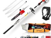 BU-KO 52cc Long Reach Petrol Hedge Trimmer and Pruner Saw with 3x 75cm Extension Pole and Toolbag for Convenient Storage, Ultimate Garden Tool for Precision Cutting, Trim Hedges and Prune with Ease