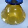 Reduced Vintage large 28cm diameter Centrepiece amber and blue glass pedestal bowl Image 5