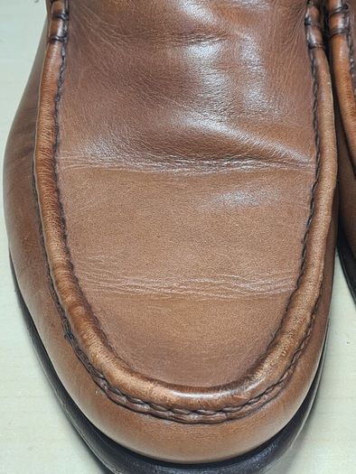 mens BARKER TORQUAY slip on shoes Brown Burnished Calf Size UK 7.5 EU 41.5 moccasin boat shoes