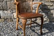 Edwardian Arts and Crafts Oak Armchair.