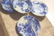 Antique Wileman and Co Pre Shelley Blue Transferware Plate The Foley China England over 100 years old