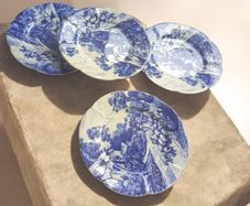 Antique Wileman and Co Pre Shelley Blue Transferware Plate The Foley China England over 100 years old