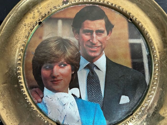 Charles and Diana brass wall plate
