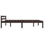 Bed Frame Dark Brown Solid Pine Wood 140x200 cm Image 4