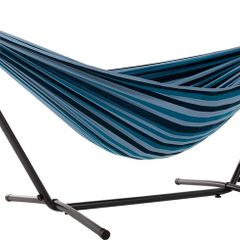 Double Cotton Hammock with Space-Saving Steel Stand Including Carrying Bag, Watermelon