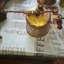 Antique Brass Pneumatic Plant Sprayer featuring a wooden handle Nice decorative piece for display. Postage Available Image 3