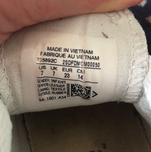 Converse white leather size 7