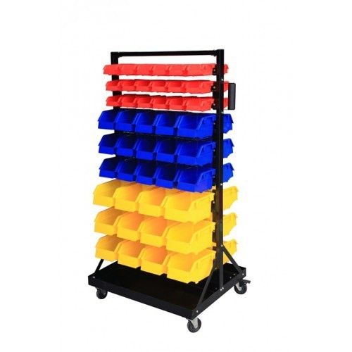 Bin Rack 90 Bins With Castor Wheels 1320h X 660w X 570d