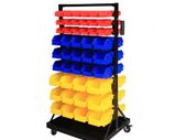 Bin Rack 90 Bins With Castor Wheels 1320h X 660w X 570d