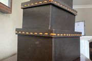 storage leather 3 hard boxes