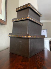 storage leather 3 hard boxes