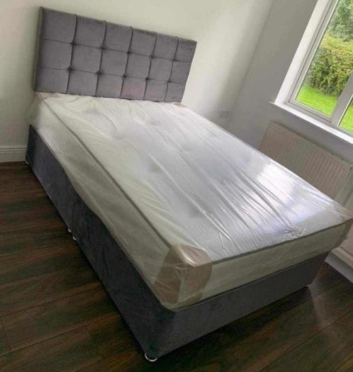 New Stylish single ,Double 4ft, 4ft6, King 5ft And 6ft Superking Sizes Divan Beds Instock. Drawers And Optional Tufted Mattresses Available. Free Delivery