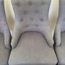 Set of 4 charcoal grey fabric high dining chairs Image 3