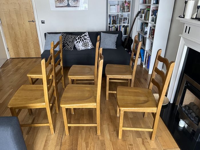 Six Wooden Dining Chairs Greystones