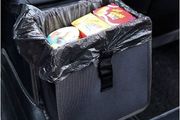 Car Rubbish Bin Hanging Auto Trash Bag Litter Container Water Resistant Leak Proof Collapsible Garbage Organiser, 6.5Ltr Capacity Black