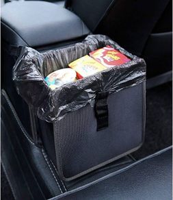 Car Rubbish Bin Hanging Auto Trash Bag Litter Container Water Resistant Leak Proof Collapsible Garbage Organiser, 6.5Ltr Capacity Black