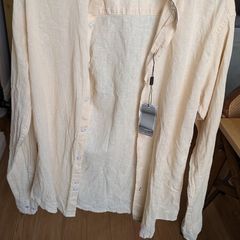 Round Collar linen/cotton Shirt Men (S) Small