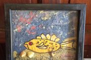 Original Irish Mixed Media Fish Artwork by D Emerson 1997
