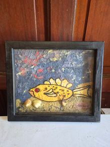 Original Irish Mixed Media Fish Artwork by D Emerson 1997