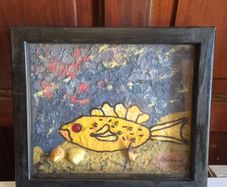 Original Irish Mixed Media Fish Artwork by D Emerson 1997