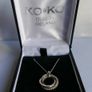 Sterling Silver 925 Cubic Zirconia Polished Triple Circle Pendant and Chain in the original box L 17" - 4,65g Image 2