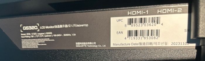 Gigabyte GS32Q 32in QHD 1440p 165hz Gaming Monitor