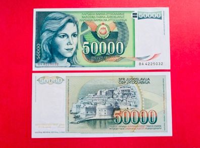 Yugoslavia  50000 Dinara  1988  ( Uncirculated ) Pick  96a