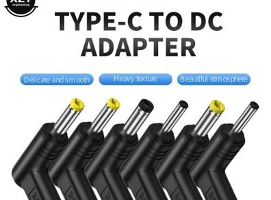 Laptop DC Power Adapter Kits USB Type C Female to DC Plug Power Connector