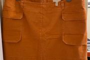 H&amp;M A-Line Amber Orange Denim Skirt with Pockets