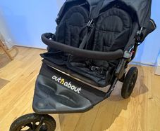 Out and about double double nipper buggy with newborn insert and one footmuff