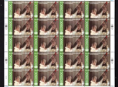 2009 United Nations Vienna Economic & Social Council Commemorative Stamps Sheet Mint Never Hinged (MNH)